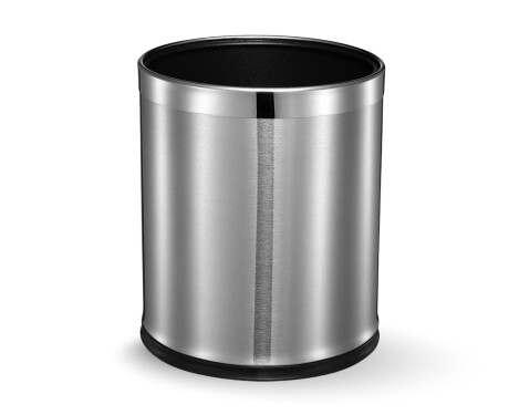 Otevřený koš 9 l / odnímatelný kryt / kartáčovaná ocel, lem z leštěné oceli
