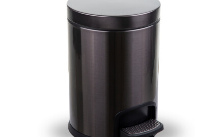 Kruhový koš s pedálem PREMIUM, 5 l, soft close / grafitová metalíza