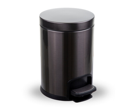 Kruhový koš s pedálem PREMIUM, 5 l, soft close / grafitová metalíza