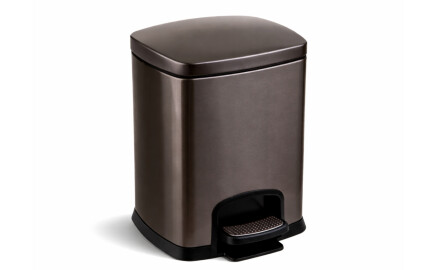 Pedálový koš PREMIUM, obdélníkový, 5 l, soft close / grafit metalíza