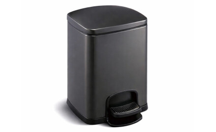 Pedálový koš PREMIUM, obdélníkový, 5 l, soft close / matná černá