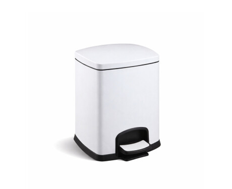 PREMIUM obdélníkový koš s pedálem, 5 l, soft close / bílý