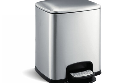 Šlapací koš PREMIUM, obdélníkový, 8 l, soft close / nerezová ocel, saténový povrch
