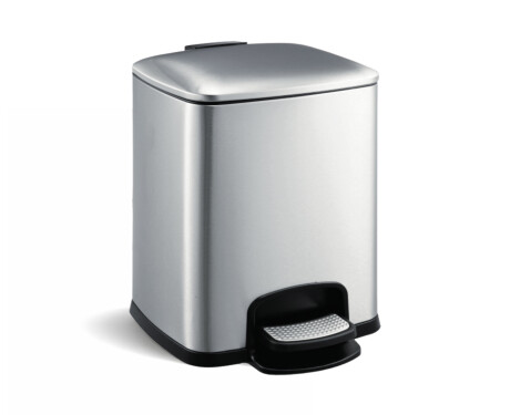 Šlapací koš PREMIUM, obdélníkový, 8 l, soft close / nerezová ocel, saténový povrch