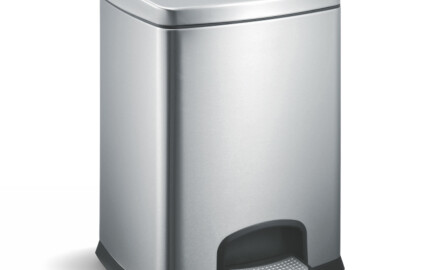 Šlapací koš PREMIUM, obdélníkový, 12 l, soft close / nerezová ocel, saténový povrch
