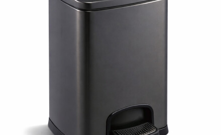 Šlapací koš PREMIUM, obdélníkový, 20 l, soft close / matná černá