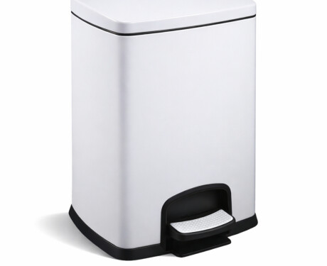 Šlapací koš PREMIUM, obdélníkový, 20 l, s funkcí soft close / bílý