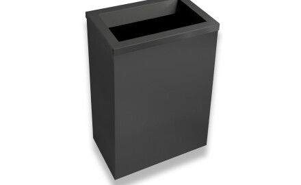 Odpadkový koš 50 l, víko s vhazovacím otvorem / nerezová ocel, matná černá
