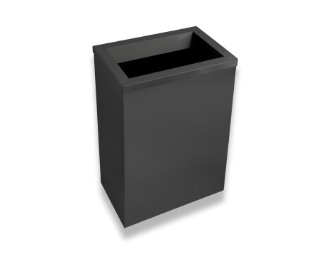 Odpadkový koš 50 l, víko s vhazovacím otvorem / nerezová ocel, matná černá