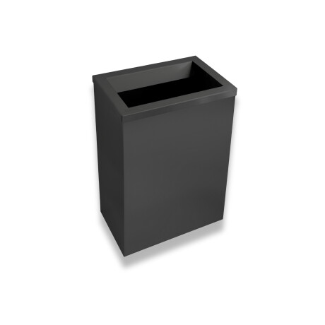 Odpadkový koš 50 l, víko s vhazovacím otvorem / nerezová ocel, matná černá #1