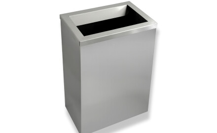Odpadkový koš 50 l, víko s vhazovacím otvorem / kartáčovaná nerezová ocel
