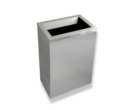 Odpadkový koš 50 l, víko s vhazovacím otvorem / kartáčovaná nerezová ocel