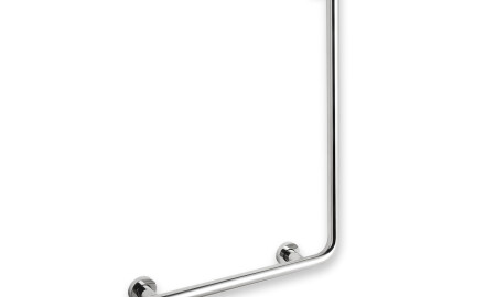 Opěrná tyč pro osoby se zdravotním postižením Ø32 STANDARD typ L, 55 x 77 levá / leštěná nerezová ocel