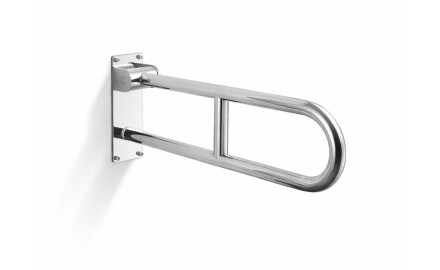 Opěrné madlo pro osoby se zdravotním postižením, Ø32, obloukové, sklopné, STANDARD – 60 cm / leštěná nerezová ocel