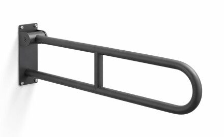Opěrné madlo pro osoby se zdravotním postižením, Ø32, obloukové, sklopné, STANDARD – 80 cm / nerezová ocel, matná černá