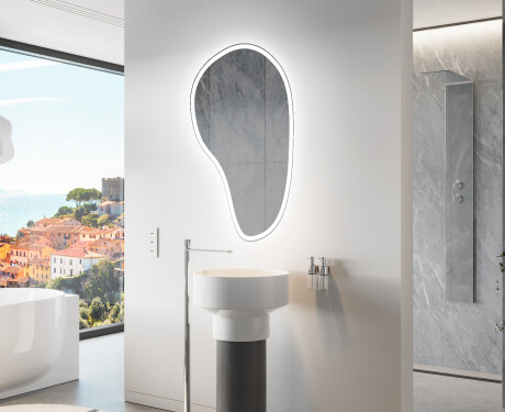 LED zrcadlo do koupelny s nepravidelným tvarem S222