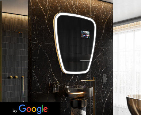 Nepravidelné zrcadlo do koupelny SMART Z222 Google