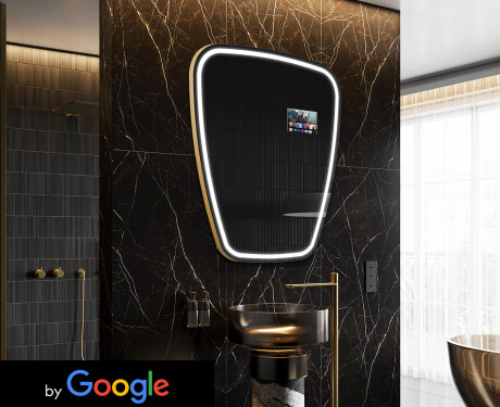 Nepravidelné zrcadlo do koupelny SMART Z223 Google