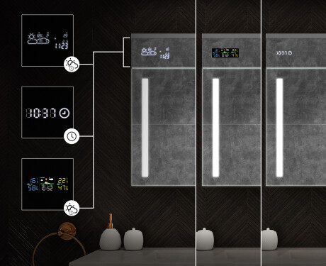Koupelnová skříňka s LED zrcadlem L02 Emily 66,5 x 72 cm v barvě Oslo dub #4