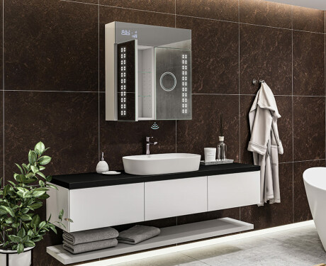 Zrcadlová skříňka LED - L55 EMILY 66,5 x 72cm #11