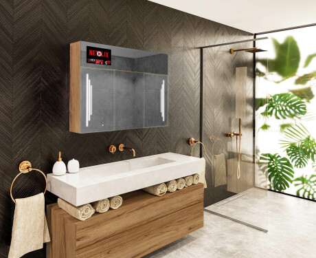 Smart zrcadlová skříňka LED - L27 Sarah 100 x 72cm #7