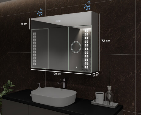 Zrcadlová skříňka LED - L55 EMILY 100 x 72cm #2