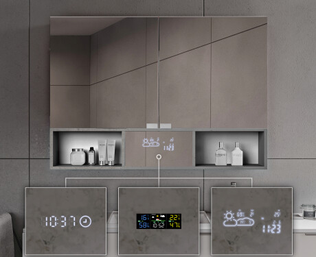 LED koupelnová skříňka Emma - 2-dveřová 100 x 72cm #8