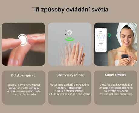 Zaoblené Moderní LED Zrcadlo s rámem iPad Displine L141 #5