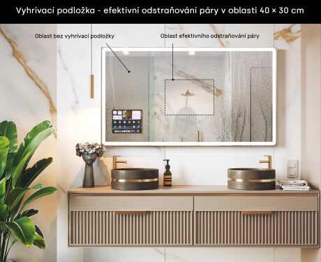 Zaoblené Moderní LED Zrcadlo s rámem iPad Displine L141 #7