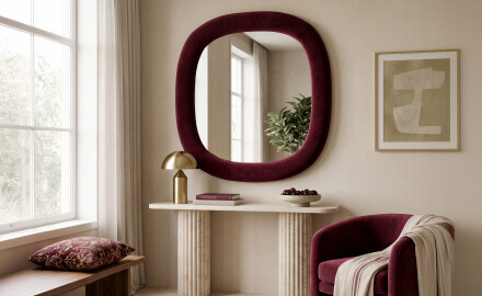 Designové čalouněné zrcadlo - Velora Arco