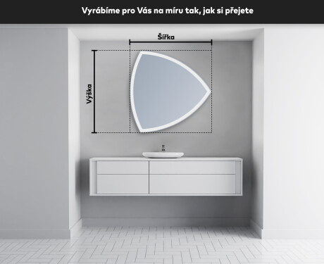 Nástěnné nepravidelné zrcadlo s LED osvětlením T222 #3