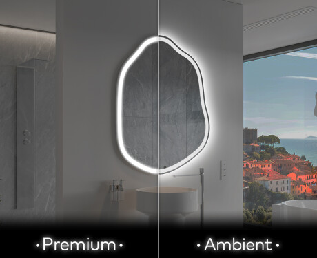 LED zrcadlo do koupelny s nepravidelným tvarem E222