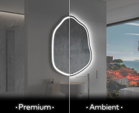 LED zrcadlo do koupelny s nepravidelným tvarem E223