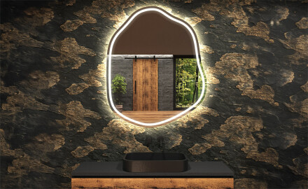 LED zrcadlo do koupelny s nepravidelným tvarem E223