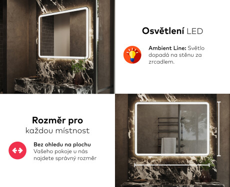 Koupelnové zrcadlo s LED podsvícením L141 #5