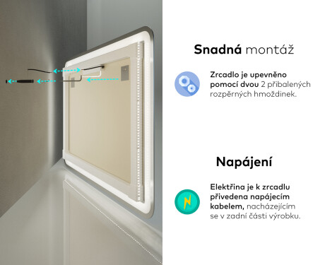Koupelnové zrcadlo s LED podsvícením L144 #10