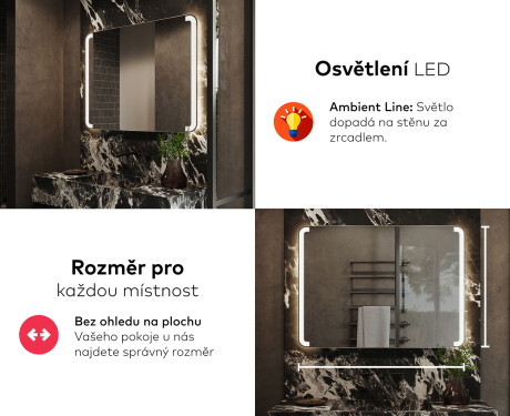 Koupelnové zrcadlo s LED podsvícením L144 #5