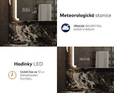 Koupelnové zrcadlo s LED podsvícením L144 #7