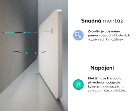 Koupelnové zrcadlo s LED podsvícením L145 #10