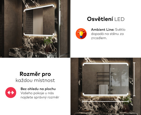 Koupelnové zrcadlo s LED podsvícením L145 #5