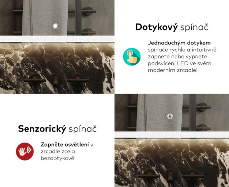 Koupelnové zrcadlo s LED podsvícením L145 #9