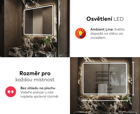 Koupelnové zrcadlo s LED podsvícením L147 #5